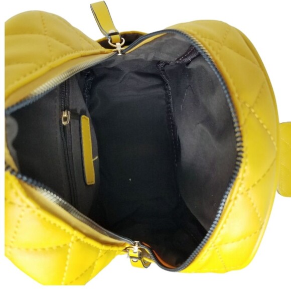 Yellow Quilted Backpack and Wallet set - Picture 9 of 14